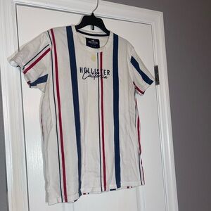 Hollister California Tee with Blue and Red Stripes